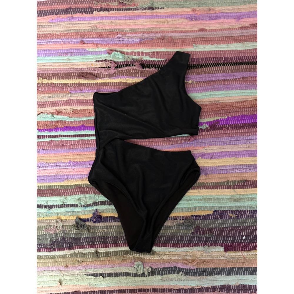 Beach Riot Black One-Shoulder Celine One-Piece Swimsuit